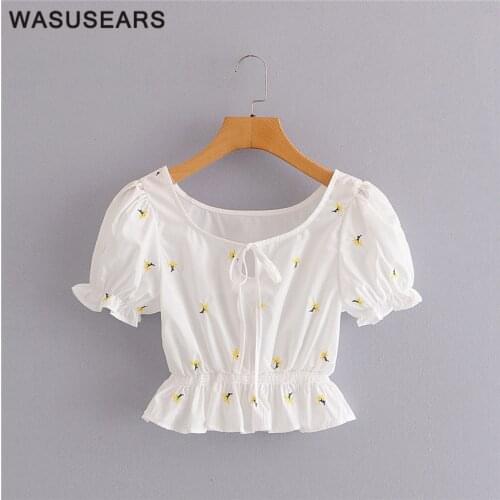 Wasusears Women's Shirts With Embroidery