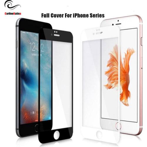 TOP Full Cover Tempered Glass 9H For iphone 11 Pro Xs Max XR 6 6s 7 7s plus 10 X 8 4 4s 5 5s 5c Screen Protector Film 6.1" 6.5"