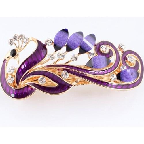 Spring clip headwear Peacock Hairpin Rhinestone Hair accessories Hair Claws Hairgrip Retail