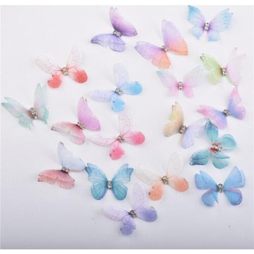 3cm 2pcs Organza Butterfly Dragonfly Wings For Women Drop Earrings Art Material Accessories DIY Craft