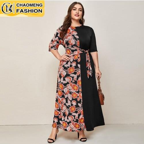 Платье летнее женское2021 Plus Size Elegant Fashion Printing Vestido De Mujer Robe Longue Femme été America Europe Women Dress