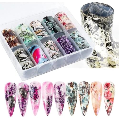 Nail Foils Serpentine Leopard Pattern Animal Nail Art Transfer Sticker Slide Nail Art Decals Nails Accessories