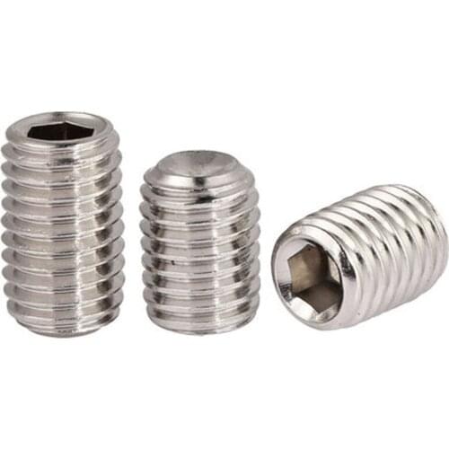 1pcs M14 M16 Concave end set screw Hex headless screws Stainless steel Machine meter bolt top wire 16mm-50mm length