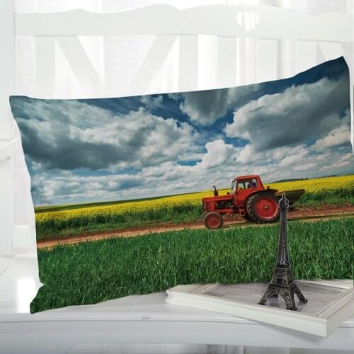 1pc Pillow cover Pillow case Luxury Bedding Pillowcase Pillowcovers decorative 50x70 Customizable size 3D Print Tractor green