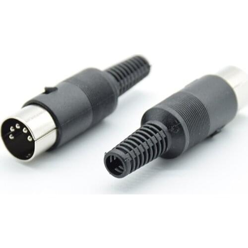 1pc DIN male Plug Cable Connector 5 Pin with Plastic Handle