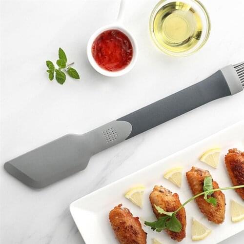 Kapmore 1pc Heat Resistant Kitchen Baking Tool Silicone Dual-Use Versatile Scraper Spatula Oil Brush BBQ Tools Accessories