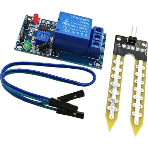 12V soil moisture sensor relay soil module waterless below humidity to start automatic watering