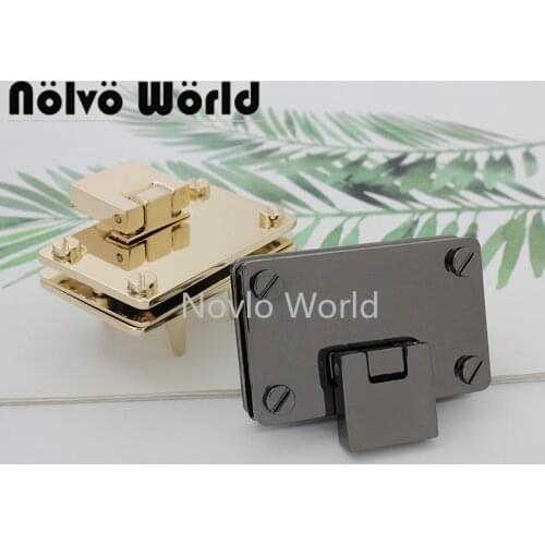 5-20 pieces 2 colors 53*33mm Large Size Rectangle Shaped Ladies luxury Bag Flip Lock for Women Handbag Men Briefcase Accessories