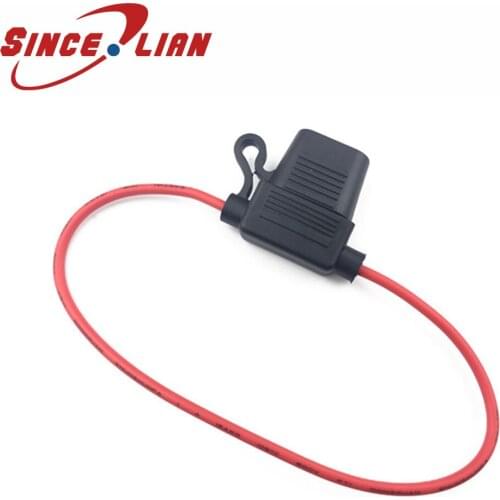 50pcs Insurance seat fuse base with wire Car Insurance Seat Medium 16AWG Striped Waterproof Fuse Box Fuse Line Fuse Socke