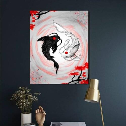 5D Diamond Painting Yin And Yang Fishs DIY round square diamond picture rhinestone embroidery beads cross stitch Handmade puzzle