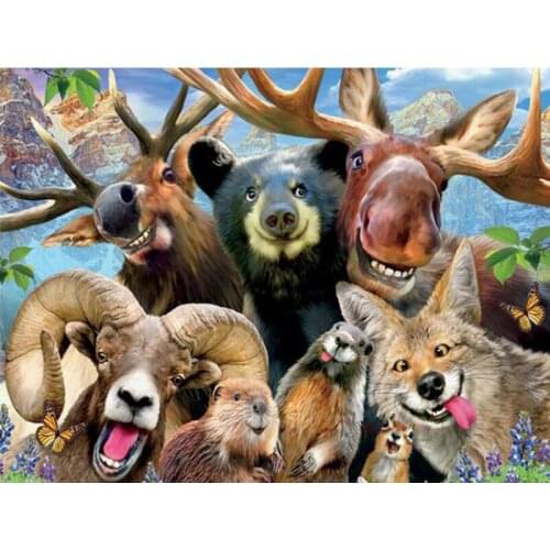 Animals Family 5D Diy Diamond Painting Full Square Diamond Embroidery Goat and Elk Cross Stitch Rhinestone Mosaic Home Gifts