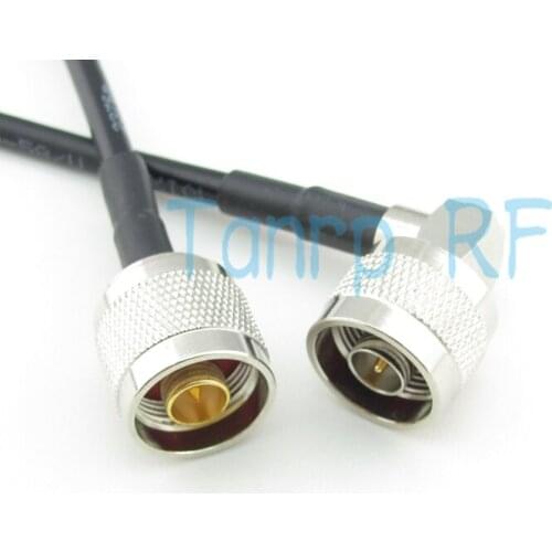 Freeshipping! 20inch RG58 cable N male plug right angle to N male plug RF Pigtail coaxial jumper cable 50cm Wholesale