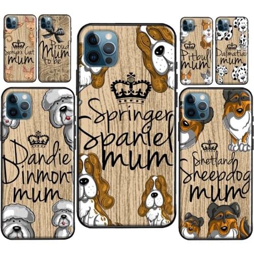 Shar pei dog English Springer spaniel Mum Case For iPhone XR X XS Max SE 2020 6S 8 7 Plus Coque For iPhone 12 mini 11 Pro Max