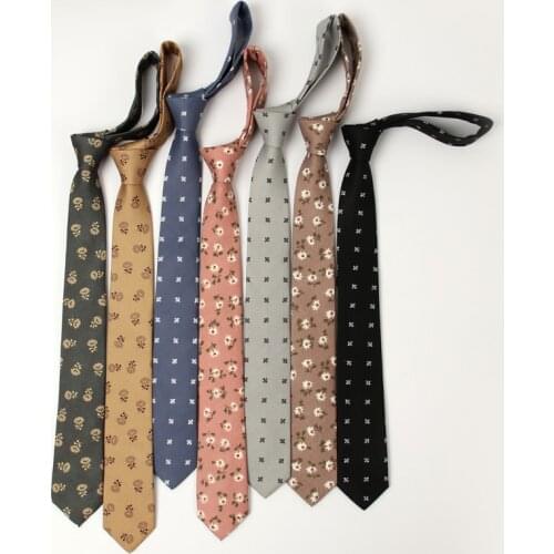 Cotton Ties For Men Flora Print Mens Necktie Fashion Casual 6cm Slim Skinny Tie For Wedding Party Business Flowers Necktie