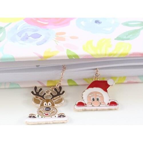 Domikee Classic Korean cute cartoon merry Christmas series office school metal bookmark for book stationery supplies
