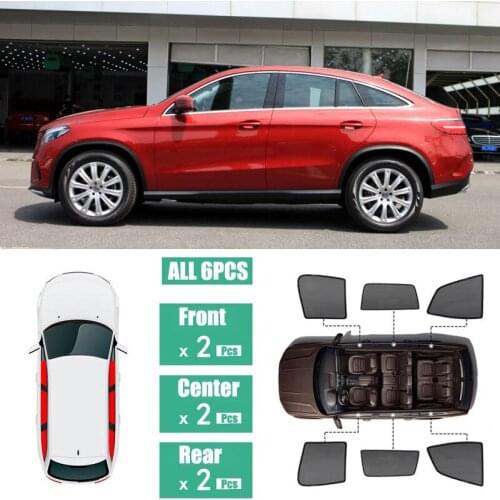 Side Windows Magnetic Sun Shade UV Protection Ray Blocking Mesh Visor Fit For Mercedes Benz GLE 2015-2018