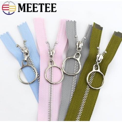 5pcs Meetee Metal Zippers 20-30cm Close-end 40-70cm Open-end for Sewing Bags Garment Jeans Zip Repair Kit Clothes Accessories