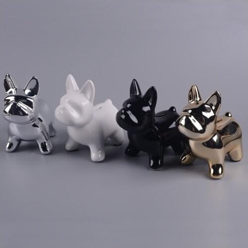 Cute Bulldog Piggy Bank Puppy Coins Saving Money Box Home Desk Decor Ornament For Birthday Christmas Gift