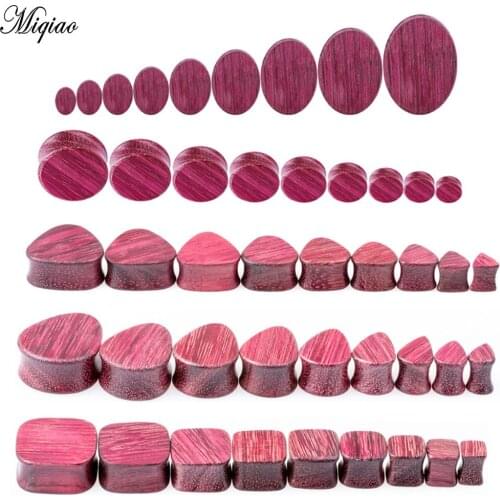 Miqiao 2 Pcs European and American Retro Human Body Piercing Jewelry Perilla Wood Violet Ear Pinna 8mm-25mm