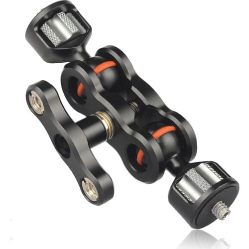 Multi-Function Articulating Magic Arm with Double Ballheads 1/4" Screw Monitor Mount for Field Monitor, Lights, Camera Gimbal