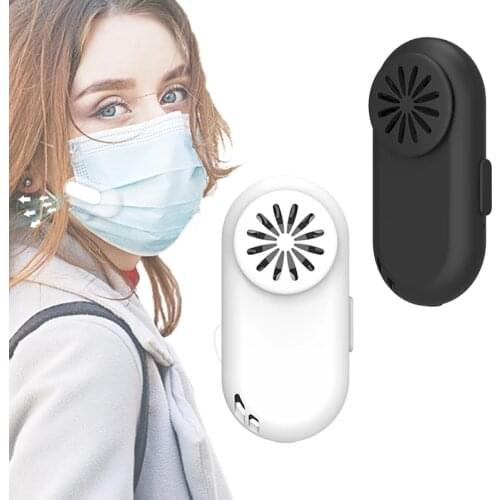 New Reusable Portable Fan For Face Mask Clip-On Air Filter USB Rechargeable Exhaust Mini Fans Personal Wearable Air Purifiers