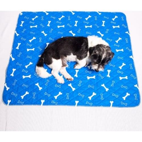 Washable Pet Dog Diaper Mat Bone Printed Absorbent Mat Puppy Waterproof Urine Diaper Reusable Training Pad Dog Car Seat Cover