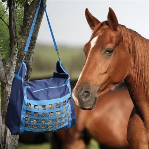 New Large Capacity Checkered Hay Bales Tote Storage Bag for Horses Hay Bales Storage Pouch Horse Slow Feed Straw Bale Bag Large
