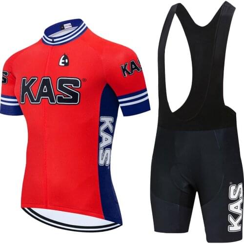 NEW Red KAS Cycling Jersey Sets Summer Team Short Sleeve Cycling Bike Clothing Ropa Ciclismo Cycling Clothing T-shirt Sportswear
