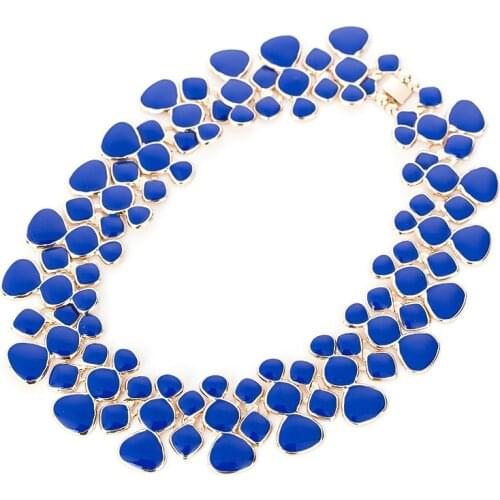 New Design Fashion choker Short Necklace Popular Big Pendant Clavicle Chain 9 color Womens Delicate Banquet Jewelry #N003