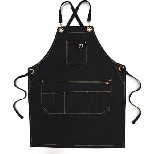Barber Shop Work Clothes Women Japanese Style Korean Version Trend Fashion Printing Manicure Denim Apron Men