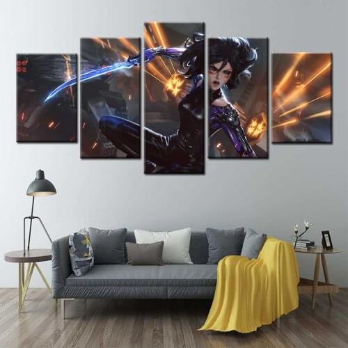 Alita Poster Battle Angel Wall Art Canvas Painting 5 Panel Modular Print Wall Pictures for Living Room Modern Home Decor