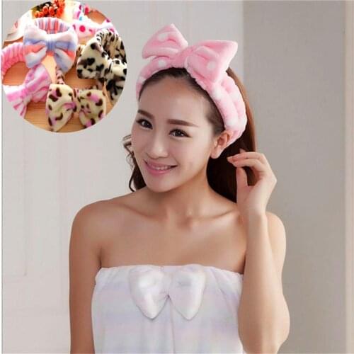 Women Elastic Velvet Washable Hairband Band Bow-Knot Cute Hair Accessories Ladies Twisted Lady Makeup Headband Elastic Headwear