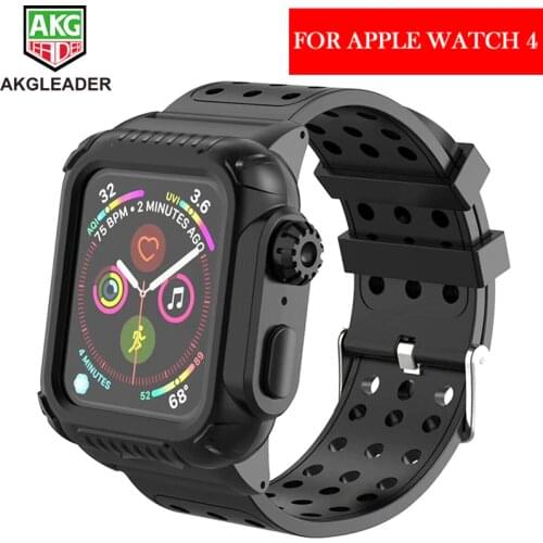 Newest For Apple Watch 4 40-44mm Life Waterproof Silicone Sport Band For Apple Watch Series 4 Strap With Protective Case