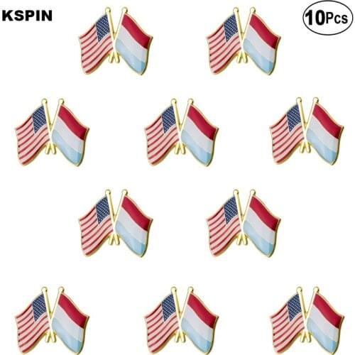 U.S.A & Luxembourg Lapel Pin Flag badge Brooch Pins Badges 10Pcs a Lot