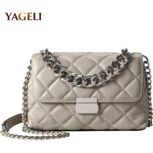 Genuine Leather Chain Shoulder Bags for Women Luxury Handbags Women Bags Brand Design Fashion Shoulder Messenger Bags for Lady