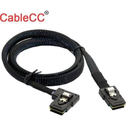 Xiwai Ultra Slim Flat Left Angled 90 Degree Mini SAS 36pin SFF-8087 to 8087 Data Raid Cable 80cm