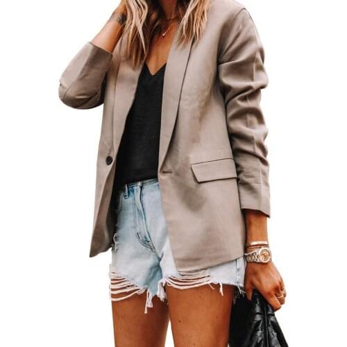 Women Formal Blazers Hooded Fleece with Pockets Solid Color Suit Jacket Basic Coat Fashion Outer in 10 Colors