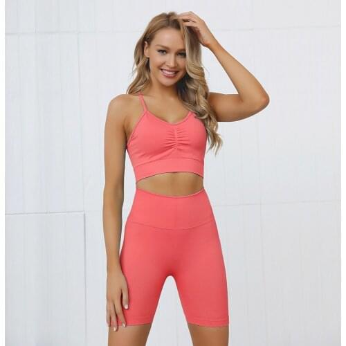 2 Piece Set Women Sports Sets Shorts Yoga Set Sport Wear Women Set Workout Clothes Gym Clothing Women Sports Bra Girl Yoga Pants