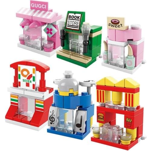 137Pcs City MINI Street Sweet House Book Store Castle Model Building Blocks Sets Friends Bricks Educational Toys for Girls