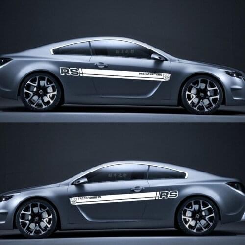 2PCS Car Side Stripes Side Stripe Vinyl Sticker Decals Darkside Racing Sport Auto Body DIY Wrap Car Accessories