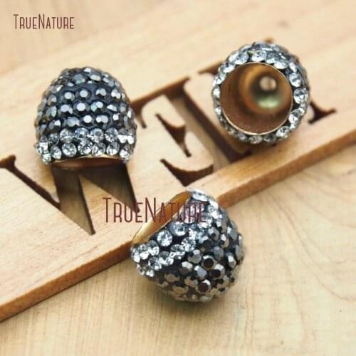 20Pcs Best Seller Copper Accessory Cap Crystal Pure Gold Color Bell Shaped Accessory Cap For Less 11x11mm FC15830