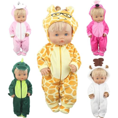 2021 Plush animal clothing Suit For 42 cm Nenuco Doll 17 Inches Baby Doll Clothes