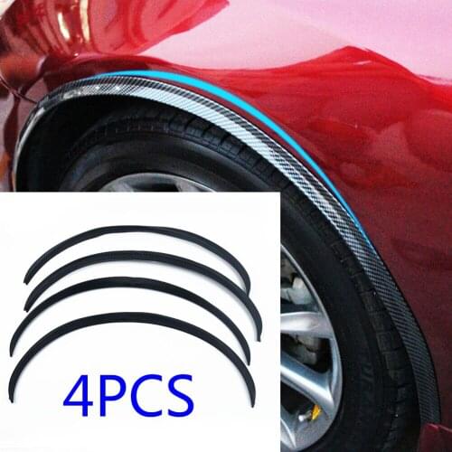 4pcs 73*2.5cm Car Wheel Eyebrow Arch Trims Lip Strip Fender Flare Protector Replacements Carbon Fiber Styling Mouldings