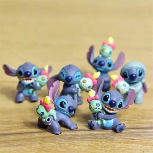 6Pcs Disney Lilo & Stitch 3cm mini doll Action Anime Doll PVC Action Figures Toys For Kids Gifts