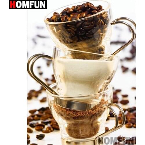 HOMFUN Full Square/Round Drill 5D DIY Diamond Painting "Coffee beans" Embroidery Cross Stitch 5D Home Decor Gift A14698