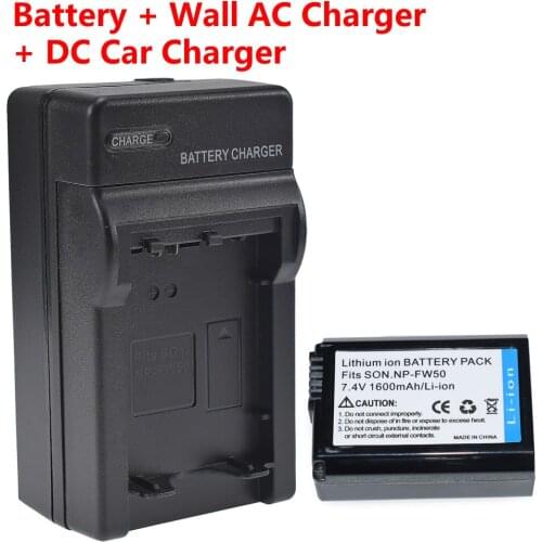 Battery + Home&Car Charger for SONY RX10 a7 a7S a7R a5000 a5100 a6000 a6300 a6500 II III NP-FW50