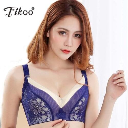 Fikoo Women Lace Bras Top Sexy Push up Brassiere Lingerie Comfortable Big Size Wire Free Bra Brand New Fashion Underwear