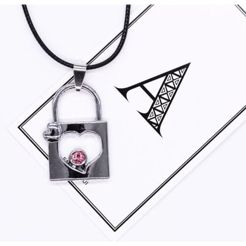 Hot Sale White Gold Metal Necklace Heart Lock Pendant Accessories Women Men Jewelry Necklaces & Pendants