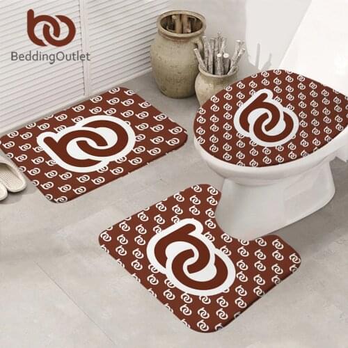 BeddingOutlet Custom Made Bathroom Mat 3-Piece Non-slip Print on Demand Mat Set DIY Customized Toilet Cover Carpet Dropshipping