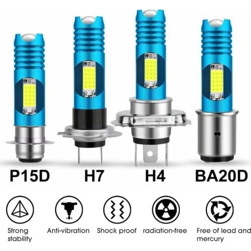 For Car Motorcycle RGB Headlight H4 H6 H7 P15D BA20D Led Car Lights HS1 Moped Scooter Motorbike ATV Lamp Hi Lo Beam Light